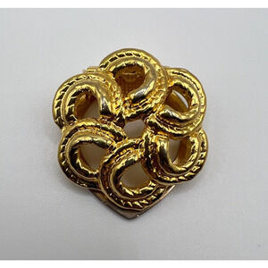 Vintage Art Deco Gold Tone Tie Clip Geometric Spiral‎ Scarf Clip